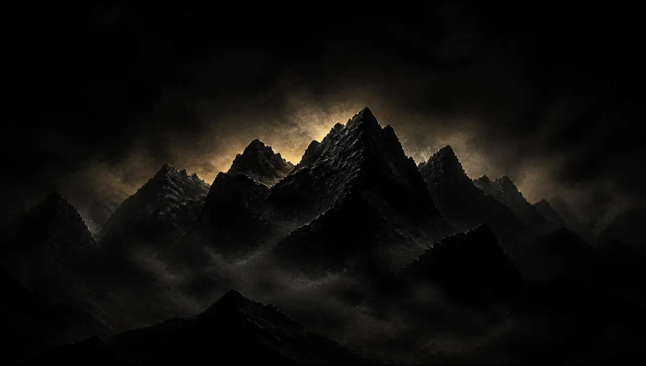 Mountain summit at dusk